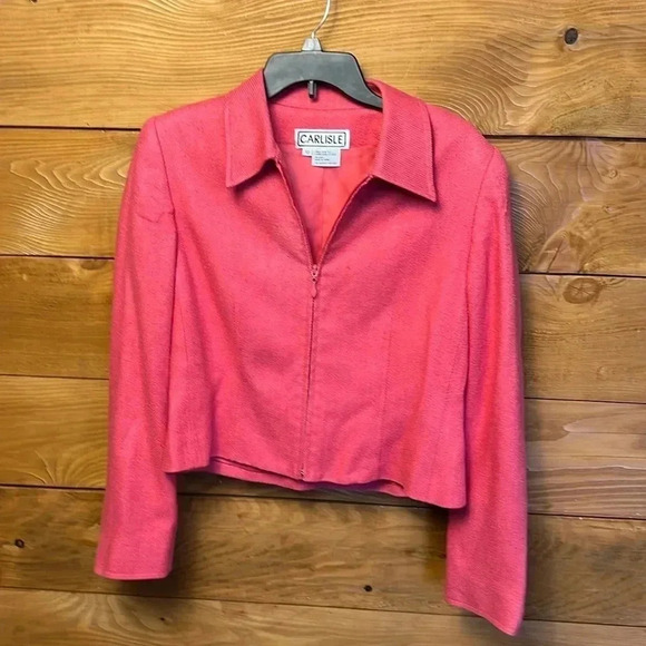 Womens Carlisle Silk shell pink Jacket SZ 10 Acetate lining party wedding casual - Picture 1 of 8